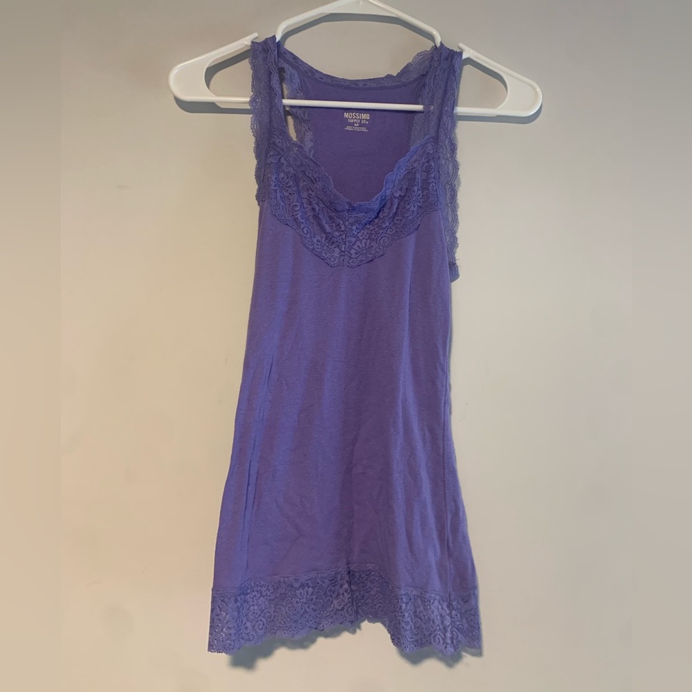 mossimo purple laced tank top